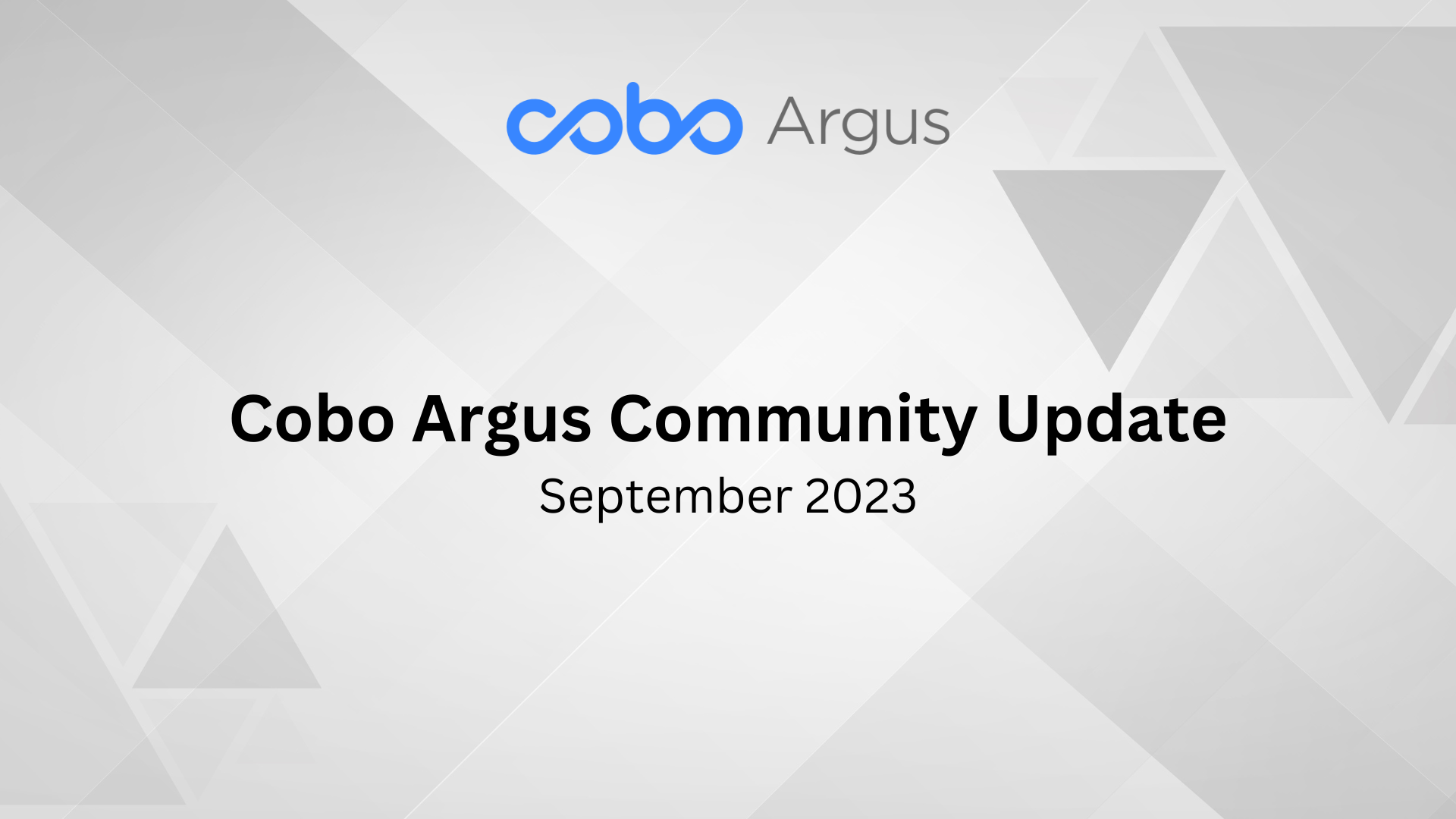 Cobo Argus Community Update – September 2023